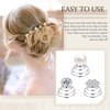 36 Pieces Spiral Hair Pins Gems for Hair Rhinestone Pearl Hair Pin for Wedding Crystal Twister with Silver Coil Hair Jewelry Clip for Wedding Bridal Prom Party