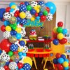 Amandir 155pcs Paw Balloons Garland Arch Kit, Dog Bone Paw Print Foil Balloons Red Yellow Blue Green Paw Balloon for Puppy Paw Themed Boy Birthday Party Decorations Supplies