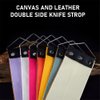 TorSor 2 Pack Straight Razor Strop Sharpener Strap Sharpening Strops Belt Leather Canvas Knife Barber Shave Cut Folding Shaving Knives Chisels Blade Tool for Starter Beginners