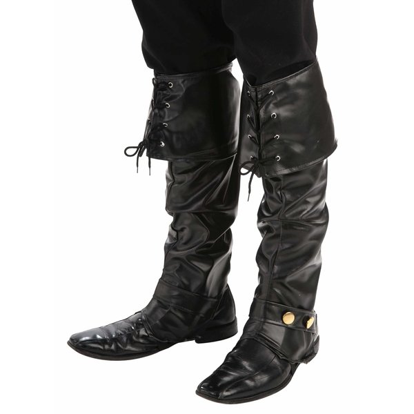 Forum Men's Deluxe Adult Pirate Boot Covers with Studs, Black, One Size