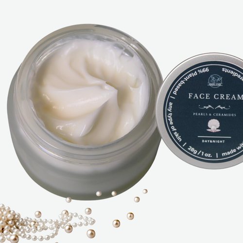 Face Cream with Pearls, Ceramides and Algae Extract | All Natural Hydrating Daily Face Cream