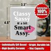 GR8AM Text Revealing Tea Cup 16oz - Classy Sassy & A Bit Smart Assy - Funny Coffee Mug & Cute Coffee Cups for Women. Best Big Coffee Cups for Stocking Stuffers or Cute Gifts for Women