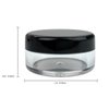 50 New Empty 5 Grams Acrylic Clear Round Jars - BPA Free Containers for Cosmetic, Lotion, Cream, Makeup, Bead, Eye shadow, Rhinestone, Samples, Pot, Small Accessories 5g/5ml (BLACK LID)