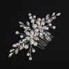 Rumtock Silver Flower Hair Comb for Wedding Brides Women Pearl Hair Jewelry Handmade Hair Accessories
