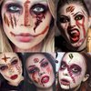 JOEHAPY 435+ PCS 50 Sheets Halloween Fake Scar Tattoos Sticker, 3D Chucky Stitches Tattoo For Women Men Adult Kids Boys Girls, Fake Blood Wound Cut Zombie Tattoos Halloween Face Makeup Kit Set Decals