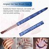 Ycyan 3Pcs Oval & Flat & Angled UV Gel Nail Brush Set, Professional Nail Art Design Brushes for Polygel UV Builder Gel Nails Extension