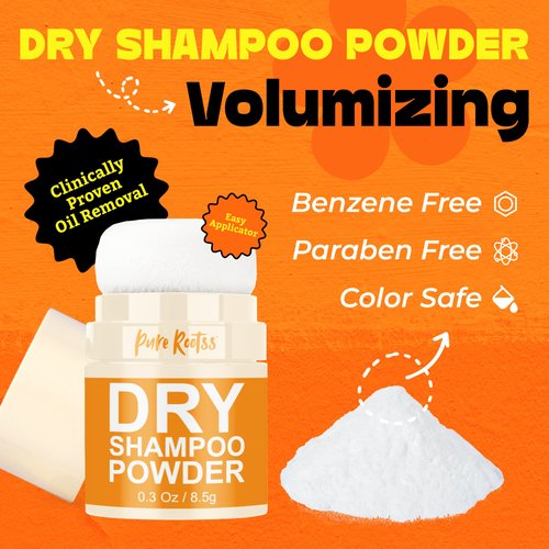 PureRootss Dry Shampoo Powder and Refill X2, Unscented, Non Aerosol, For Dark and Blonde Hair, Hair Volumizing, Mattifying Root, Travel Hair Styling Powder & Fuller Looking Refreshing