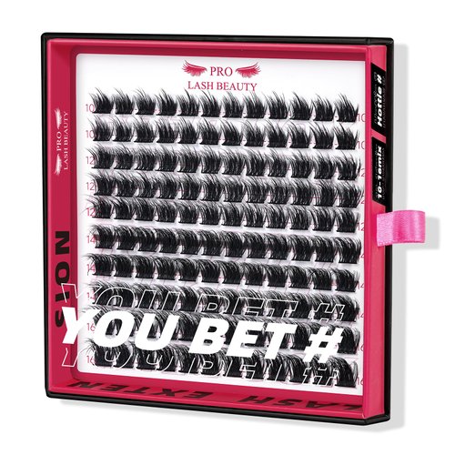 Lash Clusters 3D Fluffy Cluster Lashes 120Pcs Individual Lashes 3D Effect Eyelash Clusters DIY Lash Extension Natural Like Real Lashes Thin Band Soft Touch Easy to Apply (Hottie,10-16mix)