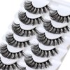 Veleasha Russian Strip Lashes DD Curl False Eyelashes Fluffy Wispy Faux Mink Lashes 10 Pairs Pack (D02)