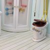 Dollhouse Shower Room Miniature Furniture Bathroom Accessories 1:12 Mini House Wooden White Cubicle House Corner Simulation Building Birch