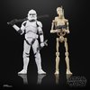 STAR WARS The Black Series Phase II Clone Trooper & Battle Droid, The Clone Wars Troop Building Collectible 6 Inch Action Figure 2-Pack