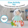 KIDS PREFERRED Carter's Cow On-The-Go Activity Toy, Clip On Plush Baby Teether Toy for Infants & Newborns with Crinkle Feet & Jingle Sounds