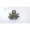 Generic Small dark silver metal hair claw clip with crystals stocking stuffer gifts (Pattern: 2), 1 Count (Pack of 1)