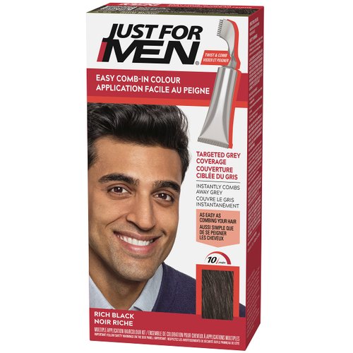 Just For Men Easy Comb-In Color Mens Hair Dye, Easy No Mix Application with Comb Applicator - Ric...