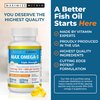Max Omega 3 Fish Oil Pills - Triple Strength Fish Oil Supplement (2000 mg Total Omega 3 Fatty Acids: 600mg DHA + 800 mg EPA per Serving)