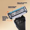 Dollar Shave Club - Shaving Kit with Diamond Grip Razor Handle, 4-Blade Blade Refills, & Blade Cover, Easy to Grip Handle, for Travel, Blue