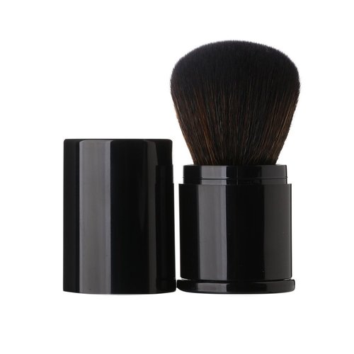 Premium Retractable Kabuki Makeup Brush - Aguder Blush Brushes Great for Blending Liquid, Cream, Mineral Cosmetics or Translucent Powder, Black