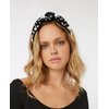 Wecoe 2 Pack Black White Knotted Headbands Rhinestone Pearl Headband For Women Girls Wide Headbands Non Slip Fashion Cloth Sparkly Diamond Beaded Headbands Hair Accessories For Women Girls Gifts