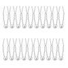 KDDOM 20 Pcs U Shape Pearl Hair Pins Wedding Bridal Flower Pins for Bridesmaids Women Girls, 0.4 inch(Silver)