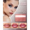 Moisturizing Lipstick Pen, Red Nude Pink Shimmer Glossy Plumping Lip Gloss,Hydrating Tinted Lip Balm,Long Lasting Waterproof Jelly Lip Gloss Plumper Lip Tint Stain,Christmas Makeup Gift for Women-03