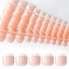140 Pcs French False Toe Nails Short Square Press on Nails Natural Solid Color Full Cover Fake Nails Artificial Acrylic Nails for DIY Nail Art Salon Women Girls