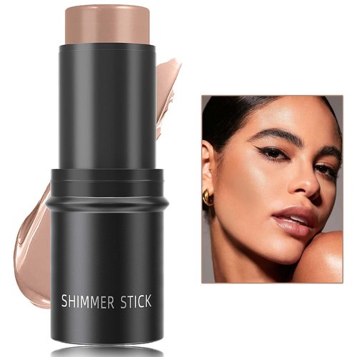 Cream Contour Sticks,Smooth Shimmer Highlighter Makeup Stick,Lightweight Multi Stick Long Lasting Non-greasy Waterproof Face Brightens Contouring Pen for Women(#03)
