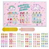 144Pcs Kids Press on Nails Children Girls Press on Short Artificial Fake Nails No fading Stable Quick Stick on Cute Pre Glue Full Cover Acrylic Nail Tip Kit Gift for Kids Nail Decoration (Flower)