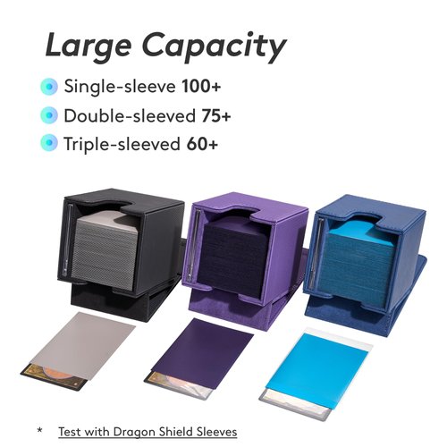 Mage Tech Commander Deck Box Lite - Card Display with Mini Snap Card Holder & Removable Cover, Fits 100+ Single-Sleeved Cards, Ideal for MTG, PTCG, OPCG, SWU & More (White)