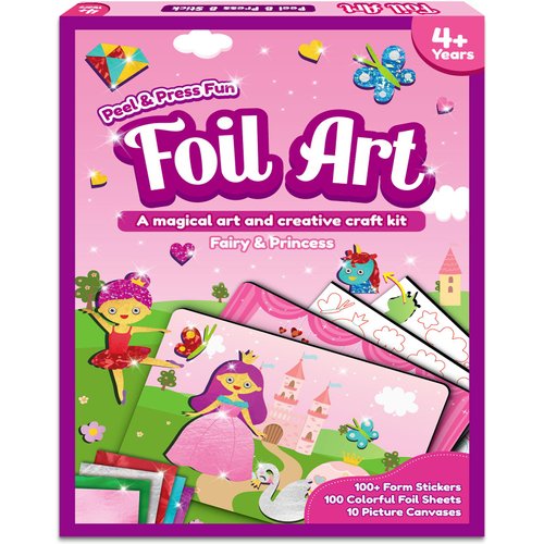 Foil Art Kit for Kids: Foil Art Fairy Princess Stickers Arts and Crafts Art Craft Supplies for Girls 4 5 6 7 8 9 Year Old Kids Activity Kit Travel Toys Christmas Birthday Gifts