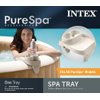 Intex 28500E PureSpa Attachable Cup Holder and Refreshment Tray Hot Tub Accessory for Select PureSpa Models, Holds 2 Standard Beverage Containers, Tan