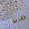 Flower Nail Art Stickers Decals 5D Embossed Engraved Nail Decals Spring Summer Nail Supplies Accessories with Nail Tweezer 3D Self-Adhesive Nail Decoration for Women Nail DIY Design(3 Sheets)