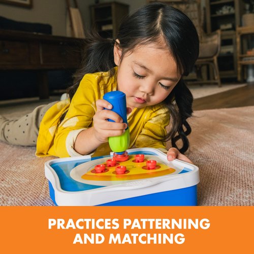 Educational Insights Design & Drill Rivet Pop Workshop, 54 Pieces with Electric Toy Drill, STEM Toy, Gift for Kids Ages 3+