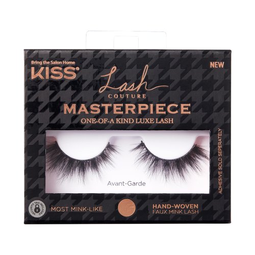 KISS Lash Couture Masterpiece Fake Eyelashes Style 03, ‘Avant-Garde’, One-of-a-Kind Luxe Lash, Hand Woven Faux Mink Synthetic False Eyelashes, 1 Pair