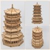 Krfapt Wooden Pagoda 3D Wooden Puzzle - DIY Wood Craft Kits for Adults to Build Best Gift for Birthdays and Party Favors Age 14+(Six-Storied Pagoda) (1287 PCS)