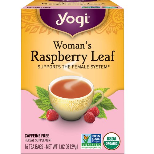 Yogi Tea Organic Raspberry Leaf Tea - 16 Tea Bags per Pack (4 Packs) - Caffeine-Free, Aids Discomfort of Menstruation - Made from Raspberry Leaves