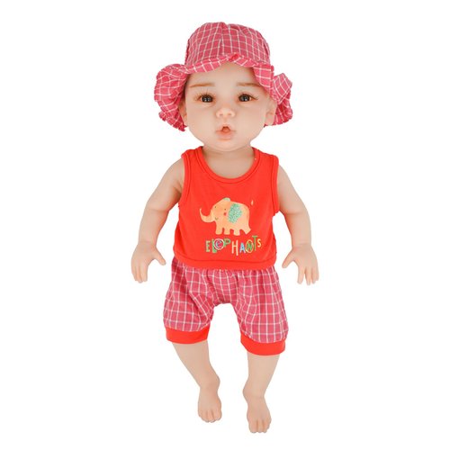 Full Silicone Doll Clothes Outfits for 17.7"- 18.5", Reborn Baby Doll QUTE Suit Accesories Set - Newborn Girl Boy Baby Clothing Gifts Set - RedElephant Set (Clothes Only)