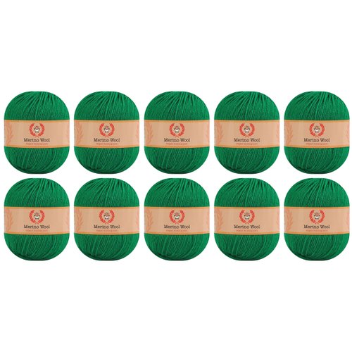 100% Merino Wool Yarn 10 Pack - Crafting Experience with Premium Quality and Versatile Luxury - Green 229