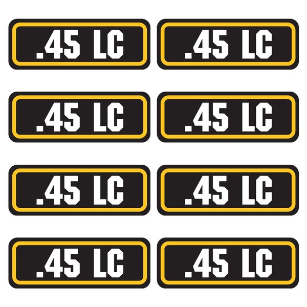 45 LC Ammo Sticker (3"x1.06",8 Pack) Vinyl Sticker for Ammo Storage Box, Ammo Can, Ammo Box, Great Decals for Ammo Case, Gun Stickers, Bullet Box, Ammo Storage Crate & Pouch Labels for Organizing