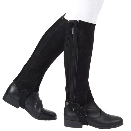Dublin Suede Half Chaps II, Black, Adults Medium