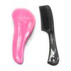 G.B.S Men's - 2 Pack Creative Design, Pink Detangling Brush For Curly Hair And Wide Tooth Comb Detangler Brush Hair, Gently Soothes, Detangler
