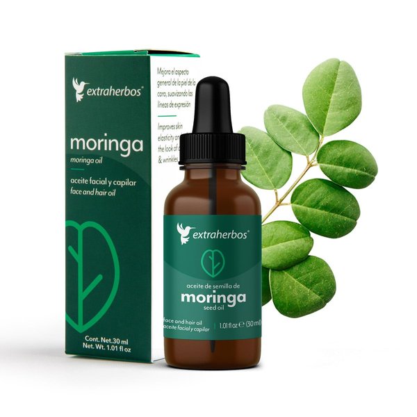 Extraherbos Moringa Oil | Cold Pressed, Vitamin E Rich, Hydrating and Anti-Aging Face and Hair Oil | Face and Hair Oil, 30ml