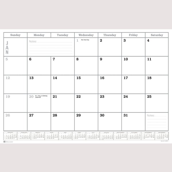 Dacasso Monthly Calendar Refill, 24.5 x 16, White (S2001)