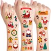 Konsait Christmas Tattoos for Kids, 210Pcs Santa Tree Snowman Gingerbread Man Small Christmas Temporary Tattoos, Hollday Tattoos Christmas Goodie Bag Stuffers Kids Stocking Stuffers, 30 Sheets
