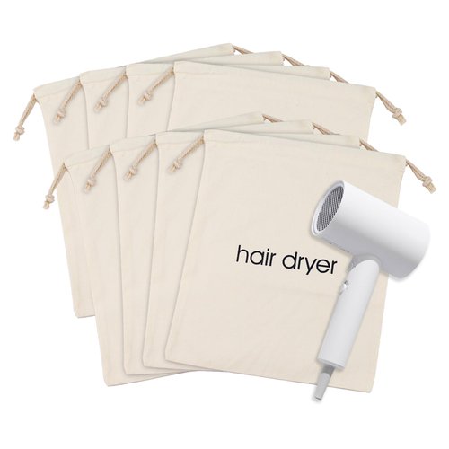 Hair Dryer Bags Bulk, Hairdryers Storage Drawstring Pouch, Blow Dryer Case Container Hairdryer and Styling Tools Accessories Bags for Hotel Home Travel Bathroom 15 x 13 in (White 8 Pcs)