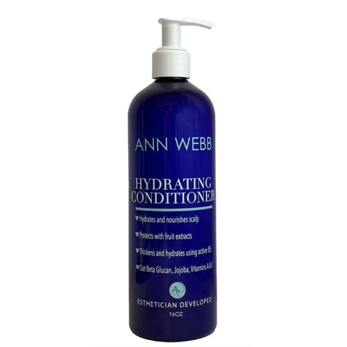 Ann Webb Hydrating Hair Conditioner - Hydrates and nourishes scalp - Protects with fruit extract - Thickens and hydrates using active B5. With Oat beta Glucan - Jojoba, Vitamins A & C