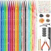 PLULON 20 Colors Hair Tinsel Kit with Tools 4000 Strands 47 Inches Tinsel Hair Extensions Glitter Fairy Hair Extensions Tinsel Kit for Girls Women Christmas New Year Party