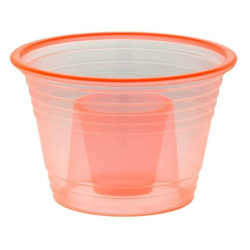 Zappy 50 Neon Orange Jager Bomb Cups Disposable Plastic Party Bomber Power Bomber Jager Bomb Cups Cool Double Shot Glass Glasses Shot Cup Cups Jager bomb glasses for mixed shots 50Ct Orange Jagerbombs