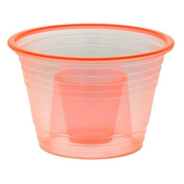 Zappy 50 Neon Orange Jager Bomb Cups Disposable Plastic Party Bomber Power Bomber Jager Bomb Cups Cool Double Shot Glass Glasses Shot Cup Cups Jager bomb glasses for mixed shots 50Ct Orange Jagerbombs