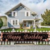 Happy Birthday Decorations - Black and Rose Gold Happy Birthday Banner Sign, Happy Birthday Backdrop for Girls Women Birthday Party Decorations