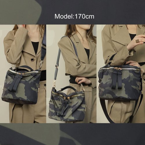 PAKFIEKS Women Nylon Handbag Anti-theft Casual Lightweight Travel Shopping Shoulder Bag Waterproof Crossbody bag (Camo)